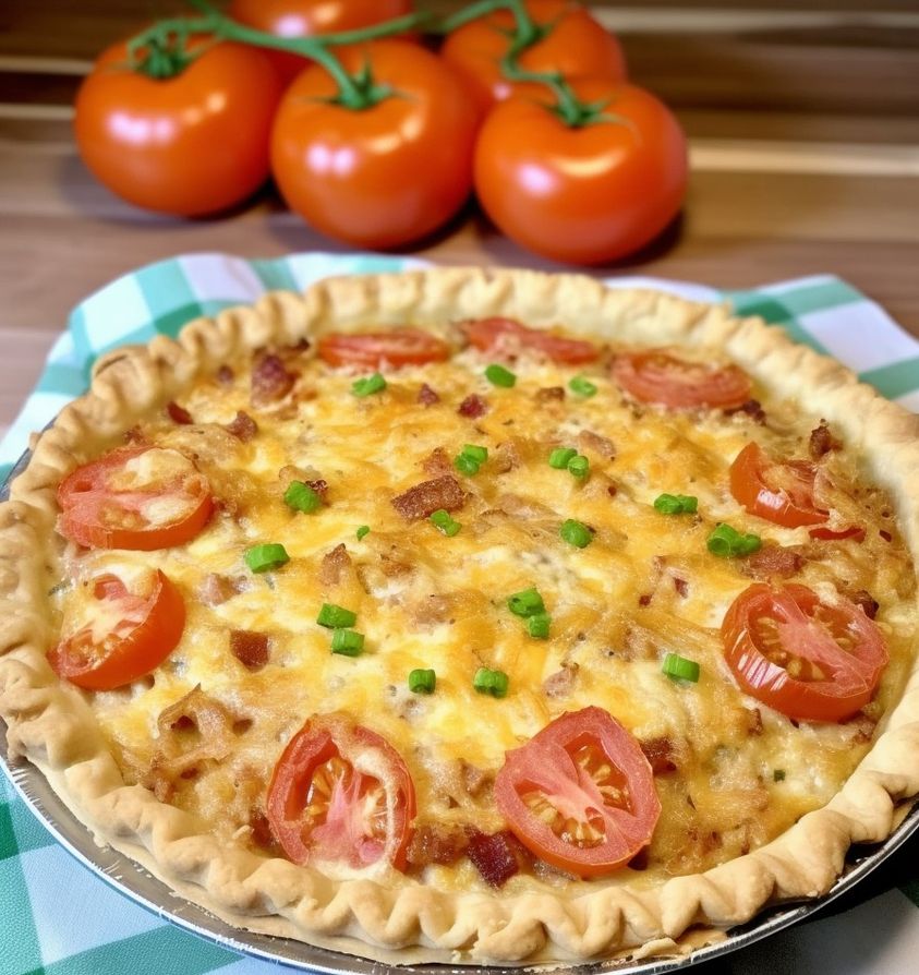 BACON ONION TOMATO PIE Share BACON ONION TOMATO PIE Share