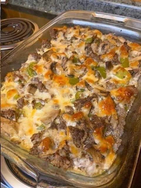 PHILLY CHEESE STEAK CASSEROLE PHILLY CHEESE STEAK CASSEROLE