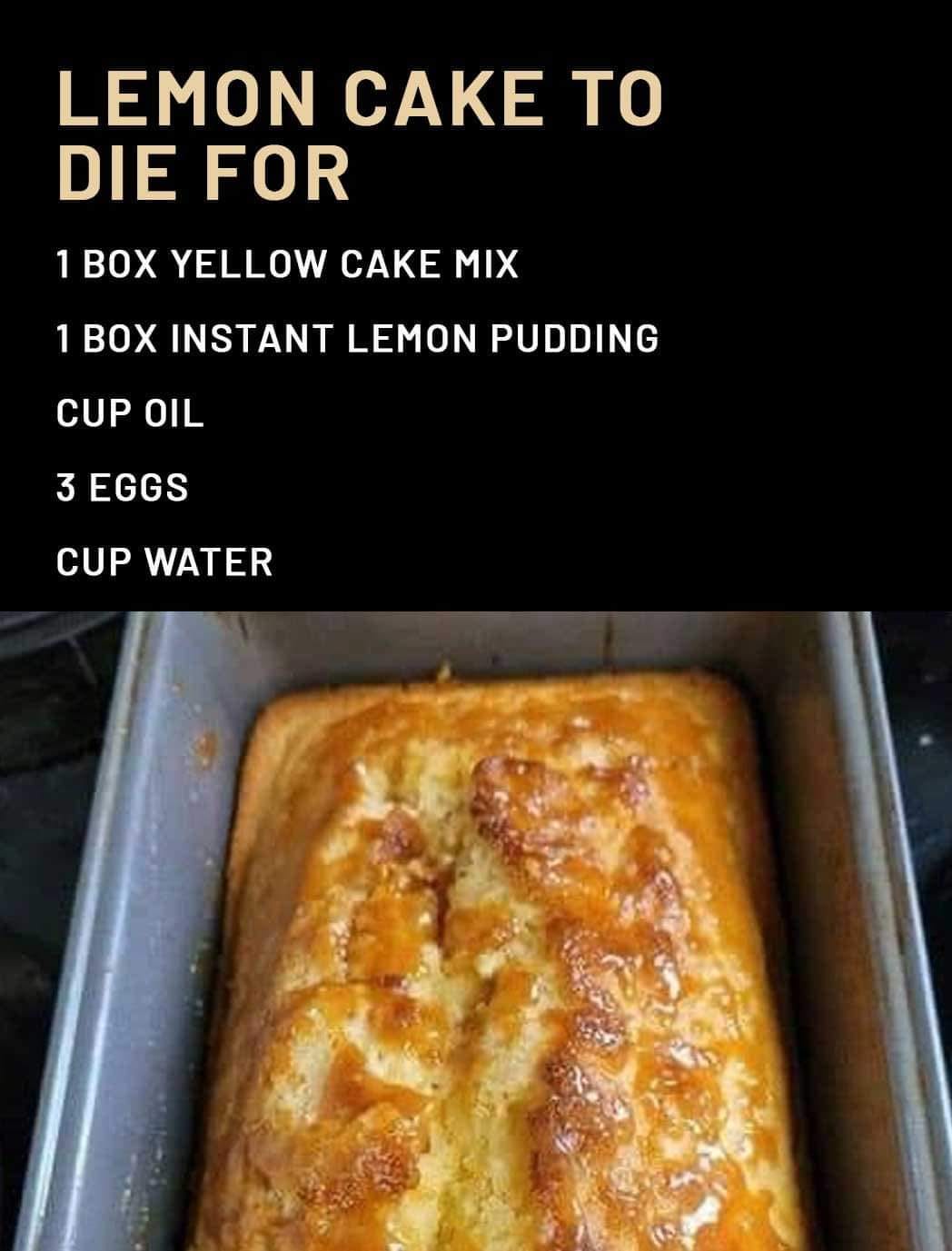 A LEMON CAKE TO DIE FOR A LEMON CAKE TO DIE FOR