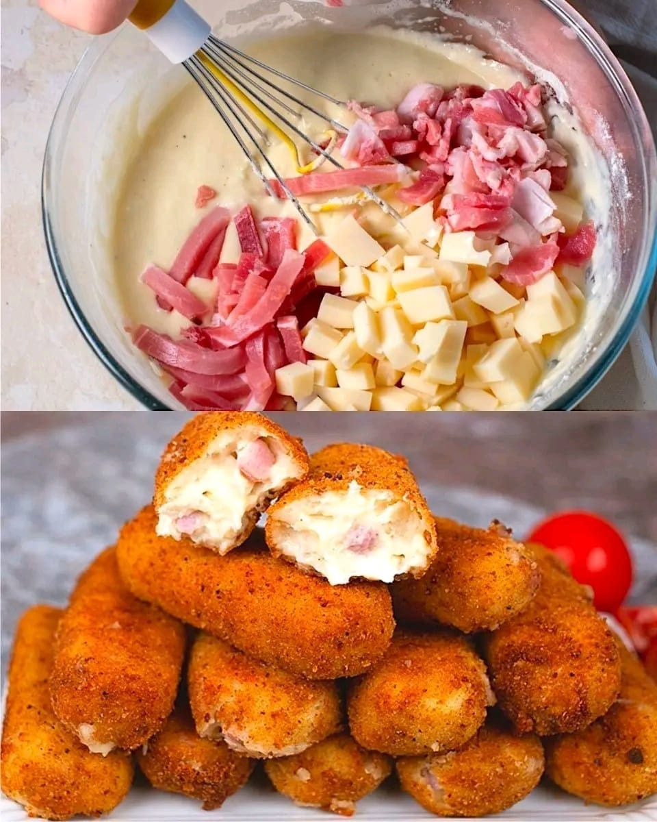 Air Fryer Cheese and Ham Croquettes Air Fryer Cheese and Ham Croquettes