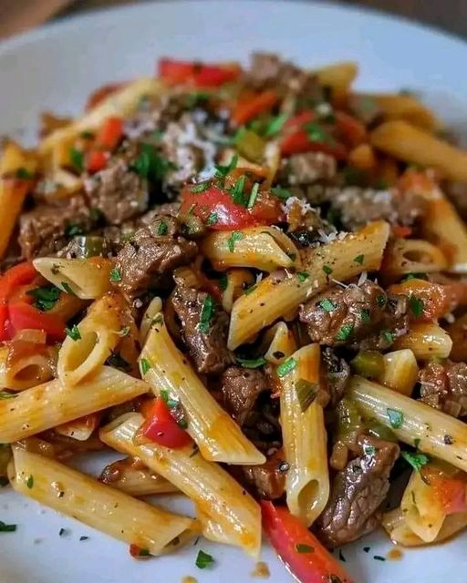 Philly Cheesesteak Pasta Philly Cheesesteak Pasta