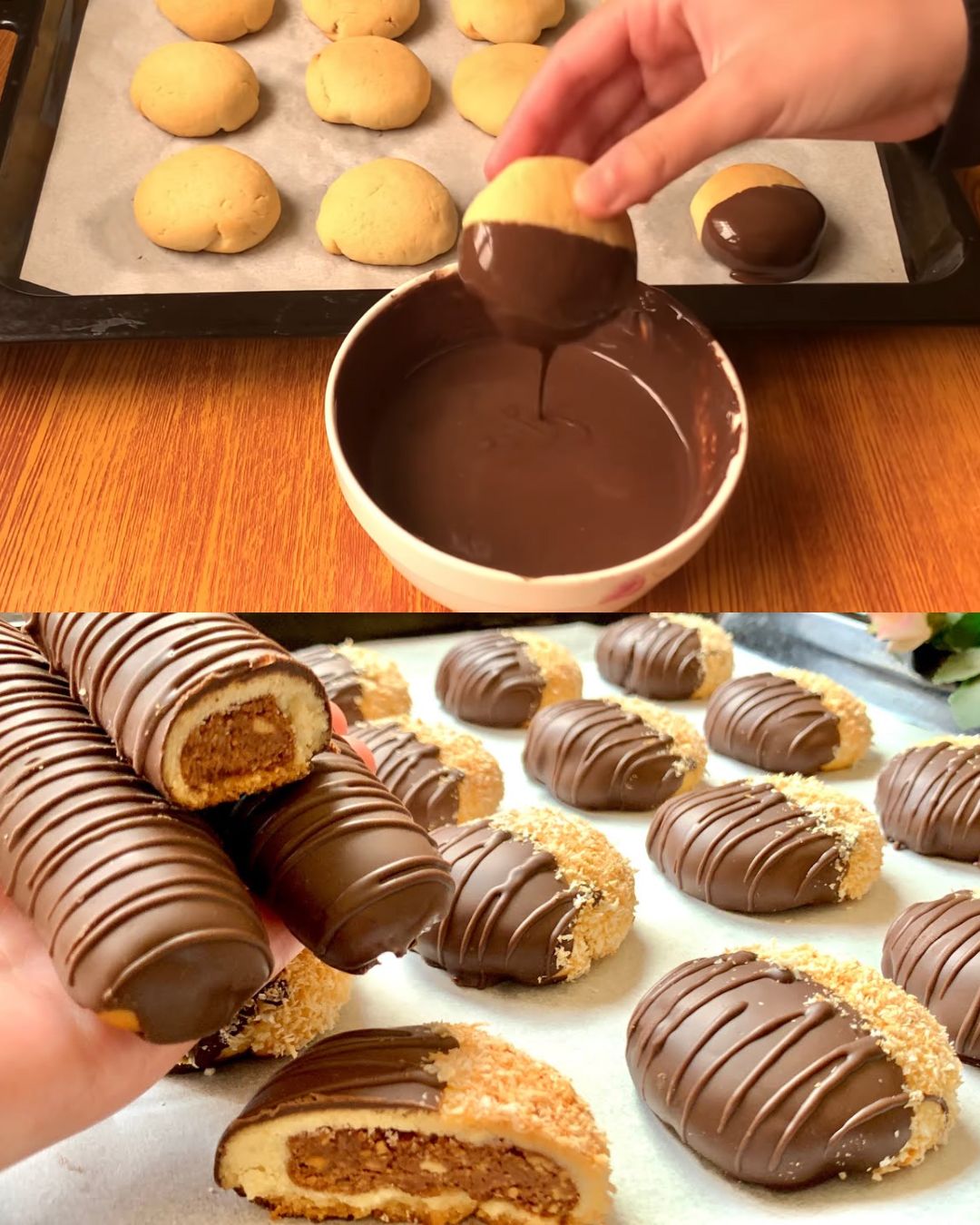 Almond Biscuit Delight with Chocolate and Coconut Almond Biscuit Delight with Chocolate and Coconut